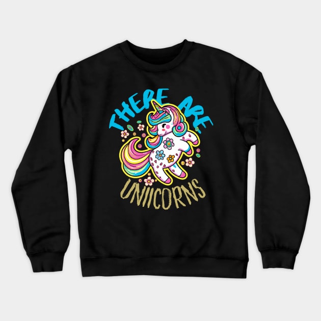 Cute Crazy Psycedelic Unicorn Artwork Crewneck Sweatshirt by maxdax